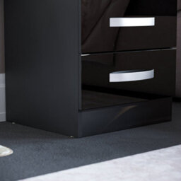 Lassic Vida Designs Hulio Black 3 Drawer Bedside Cabinet (H)560mm (W)400mm (D)360mm - thumbnail 5