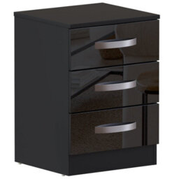 Lassic Vida Designs Hulio Black 3 Drawer Bedside Cabinet (H)560mm (W)400mm (D)360mm - thumbnail 9