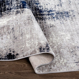 Livabliss Wanderlust-Abstract Blue Grey Burgundy Modern Marble Living Dining Bedroom Rug 200 X 275 Cm Easy Care, Non Shedding - thumbnail 4