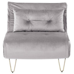 Beliani Single Sofa Bed Vestfold Velvet Grey