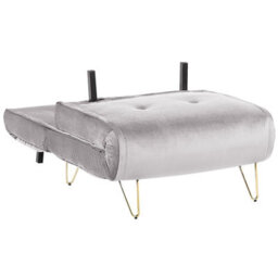 Beliani Single Sofa Bed Vestfold Velvet Grey - thumbnail 6