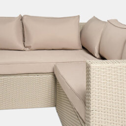 Ohs Tuscany 5 Seater Rattan Garden Sofa Set Patio Table L Shape Settee - thumbnail 6
