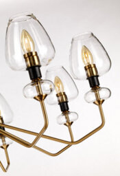 Luminosa Lighting Elstead Armand 8 Light Chandelier, Aged Brass, Glass Shade - thumbnail 3