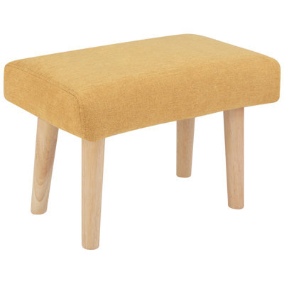 Beliani Fabric Footstool Yellow Takoma Ii - image 1