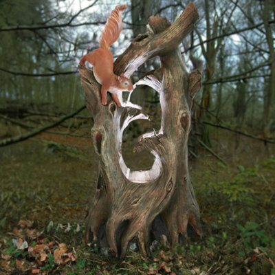 Primrose Squirrel Tree Falls Outdoor Garden Water Feature Fountain With Led Lights H86Cm - image 1