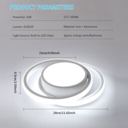 Pheashine Sleek Ceiling Light White Round 32W 6500K Two-Pack - thumbnail 2