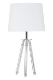 Orsina Chrome Tripod Accent Lamp With Crystal Legs, Silver Table Light, Minimalist Polished Chrome Lighting Piece - thumbnail 6