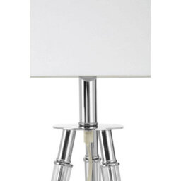 Orsina Chrome Tripod Accent Lamp With Crystal Legs, Silver Table Light, Minimalist Polished Chrome Lighting Piece - thumbnail 4