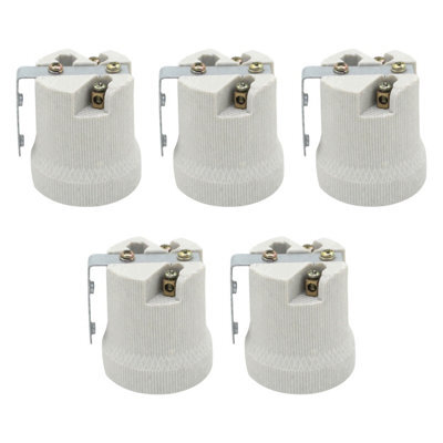 5 Pack Ceramic E27 Lamp Holder Heat Resistant Light Bulb Socket Base 250V 60W Ceiling Pendant Or Wall Light Fitting - image 1