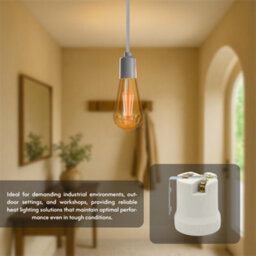 5 Pack Ceramic E27 Lamp Holder Heat Resistant Light Bulb Socket Base 250V 60W Ceiling Pendant Or Wall Light Fitting - thumbnail 6