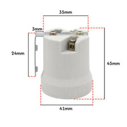5 Pack Ceramic E27 Lamp Holder Heat Resistant Light Bulb Socket Base 250V 60W Ceiling Pendant Or Wall Light Fitting - thumbnail 3
