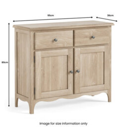 Celine Oak Small Sideboard Cabinet - Fully Assembled By Roseland Furniture - thumbnail 9