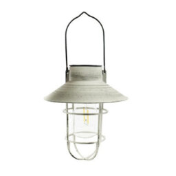 Festive Lights Twin Pack Solar Powered Filament Effect Hanging Fisherman Lantern Grey - Warm White Leds - thumbnail 5