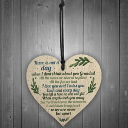 Red Ocean Grandad Grave Memorial Grave Plaque Tribute Sign Wooden Heart Dad Birthday Gifts For Him - thumbnail 2
