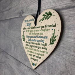 Red Ocean Grandad Grave Memorial Grave Plaque Tribute Sign Wooden Heart Dad Birthday Gifts For Him - thumbnail 7