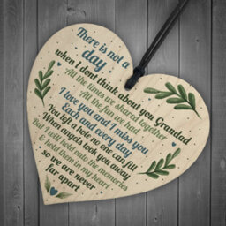 Red Ocean Grandad Grave Memorial Grave Plaque Tribute Sign Wooden Heart Dad Birthday Gifts For Him - thumbnail 6