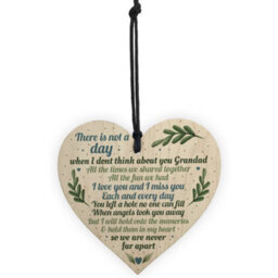 Red Ocean Grandad Grave Memorial Grave Plaque Tribute Sign Wooden Heart Dad Birthday Gifts For Him - thumbnail 5