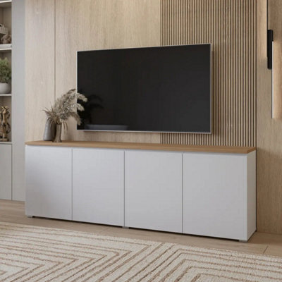 Arte Modo Sideboard Cabinet 200 Cm - White And Oak Storage With Sleek Handleless Design - image 1