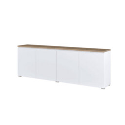 Arte Modo Sideboard Cabinet 200 Cm - White And Oak Storage With Sleek Handleless Design - thumbnail 2