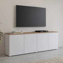 Arte Modo Sideboard Cabinet 200 Cm - White And Oak Storage With Sleek Handleless Design - thumbnail 5