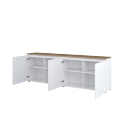 Arte Modo Sideboard Cabinet 200 Cm - White And Oak Storage With Sleek Handleless Design - thumbnail 3