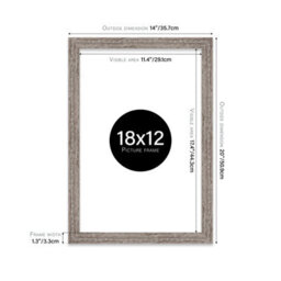 18X12 Walnut Ornate Picture Frame (45.7 X 30.5Cm) Poster, Photo, Artwork, Gallery Wall Or Print - thumbnail 2