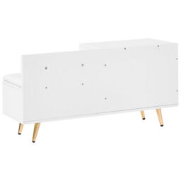 Wyld And Coco Novahome White Shoe Storage Bench With 2 Concealed Compartments And Gold-Tone Metal Legs - thumbnail 6