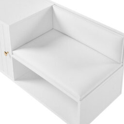 Wyld And Coco Novahome White Shoe Storage Bench With 2 Concealed Compartments And Gold-Tone Metal Legs - thumbnail 7