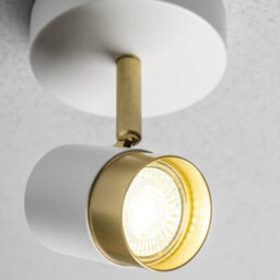 CGC Lighting Cgc Orio White And Brushed Gold Single Gu10  Adjustable Ceiling Spot Light - thumbnail 2