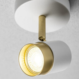 CGC Lighting Cgc Orio White And Brushed Gold Single Gu10  Adjustable Ceiling Spot Light - thumbnail 3