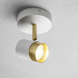 CGC Lighting Cgc Orio White And Brushed Gold Single Gu10  Adjustable Ceiling Spot Light - thumbnail 4
