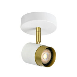 CGC Lighting Cgc Orio White And Brushed Gold Single Gu10  Adjustable Ceiling Spot Light - thumbnail 5