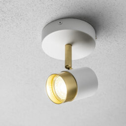 CGC Lighting Cgc Orio White And Brushed Gold Single Gu10  Adjustable Ceiling Spot Light