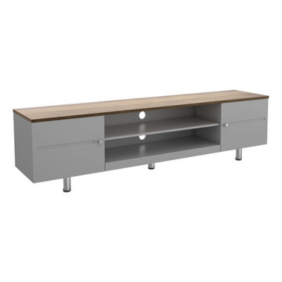 "Avf Whitesands 1.9M Tv Stand, For Tvs Up To 85"" - Satin Grey & Wood" - image 1
