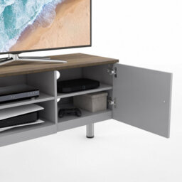 "Avf Whitesands 1.9M Tv Stand, For Tvs Up To 85"" - Satin Grey & Wood" - thumbnail 3