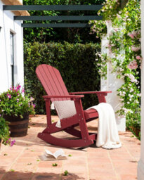 Beliani Garden Rocking Chair Adirondack Red - thumbnail 2