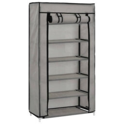 Walplus Shoe Cabinet With Cover Grey 58X28X106 Cm Fabric - thumbnail 3