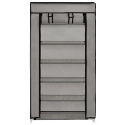 Walplus Shoe Cabinet With Cover Grey 58X28X106 Cm Fabric - thumbnail 5