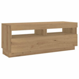 Berkfield Tv Cabinet With Led Lights Artisan Oak 300X35X40 Cm Engineered Wood - thumbnail 6