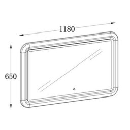 Plum&clay Sutton White Border Led Illuminated Bathroom Mirror (W)1180mm (H)650mm - thumbnail 2