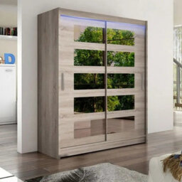 Galeria Sliding Door Wardrobe With Mirror And Led Lighting Truffle - thumbnail 2