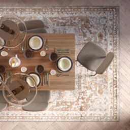 Loomed Neutral Beige Traditional Medallion Area Rug 60X110Cm - thumbnail 3