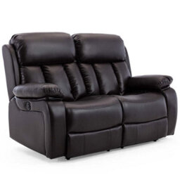 More4Homes Chester Electric High Back Luxury Bond Grade Leather Recliner 2 Seater Sofa (Brown) - thumbnail 2