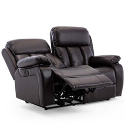 More4Homes Chester Electric High Back Luxury Bond Grade Leather Recliner 2 Seater Sofa (Brown) - thumbnail 3