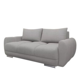 Modern Velour Fabric Sofa With Springs Easy Clean Upholstery Logo 2 Collection Light Grey - thumbnail 3