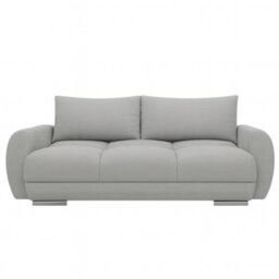 Modern Velour Fabric Sofa With Springs Easy Clean Upholstery Logo 2 Collection Light Grey - thumbnail 2