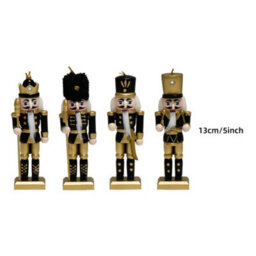 Amorly 4Pcs Mini Nutcracker Christmas Ornaments, Black Golden Wooden Soldier Nutcracker Hanging Decorations For Xmas Tree Home Decor - thumbnail 6