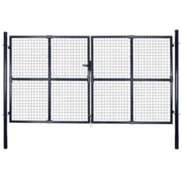 Berkfield Modern Mesh Garden Gate Galvanised Steel 289X175 Cm Grey - thumbnail 2