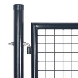 Berkfield Modern Mesh Garden Gate Galvanised Steel 289X175 Cm Grey - thumbnail 3