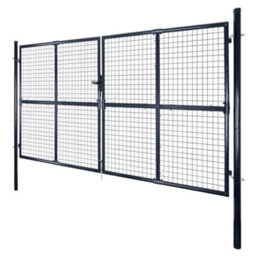 Berkfield Modern Mesh Garden Gate Galvanised Steel 289X175 Cm Grey - thumbnail 1